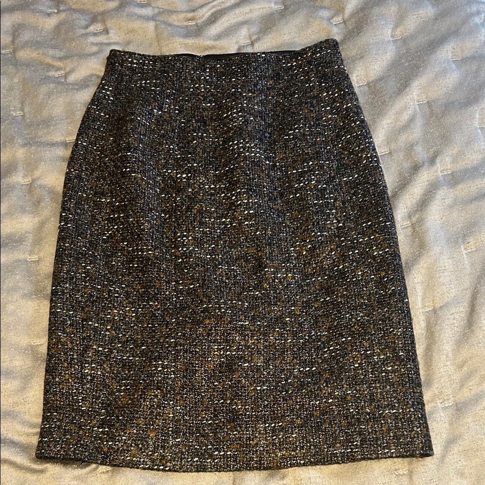 Classiques Entier Black and Gray Tweed Pencil Skirt